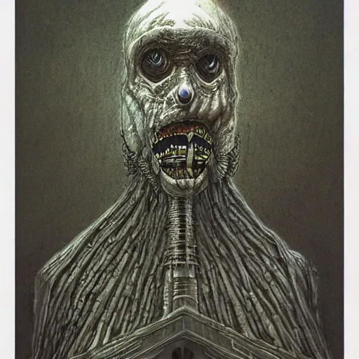 Image similar to the Baron from dune in the style of beksinski and giger