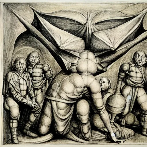 Image similar to dungeon and dragons lithography on paper ( ( secret artefact ) ) conceptual figurative ( post - morden ) monumental dynamic portrait drawn by ( ( ( william blake ) ) ) and goya and hogarth, inspired by escher, illusion surreal art, highly conceptual figurative art, intricate detailed illustration, controversial poster art, polish poster art, geometrical drawings, no blur