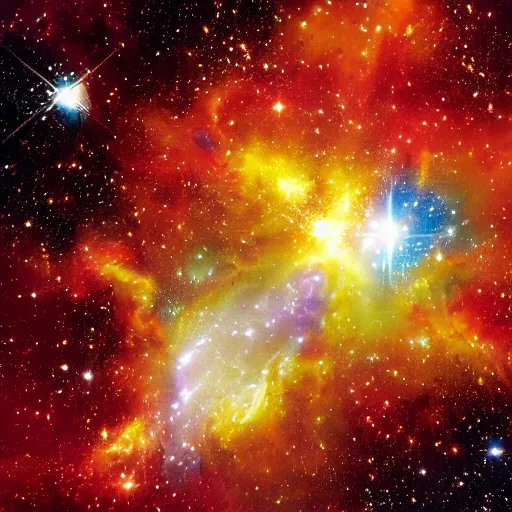 Prompt: the word'bang'as an explosion of nebula