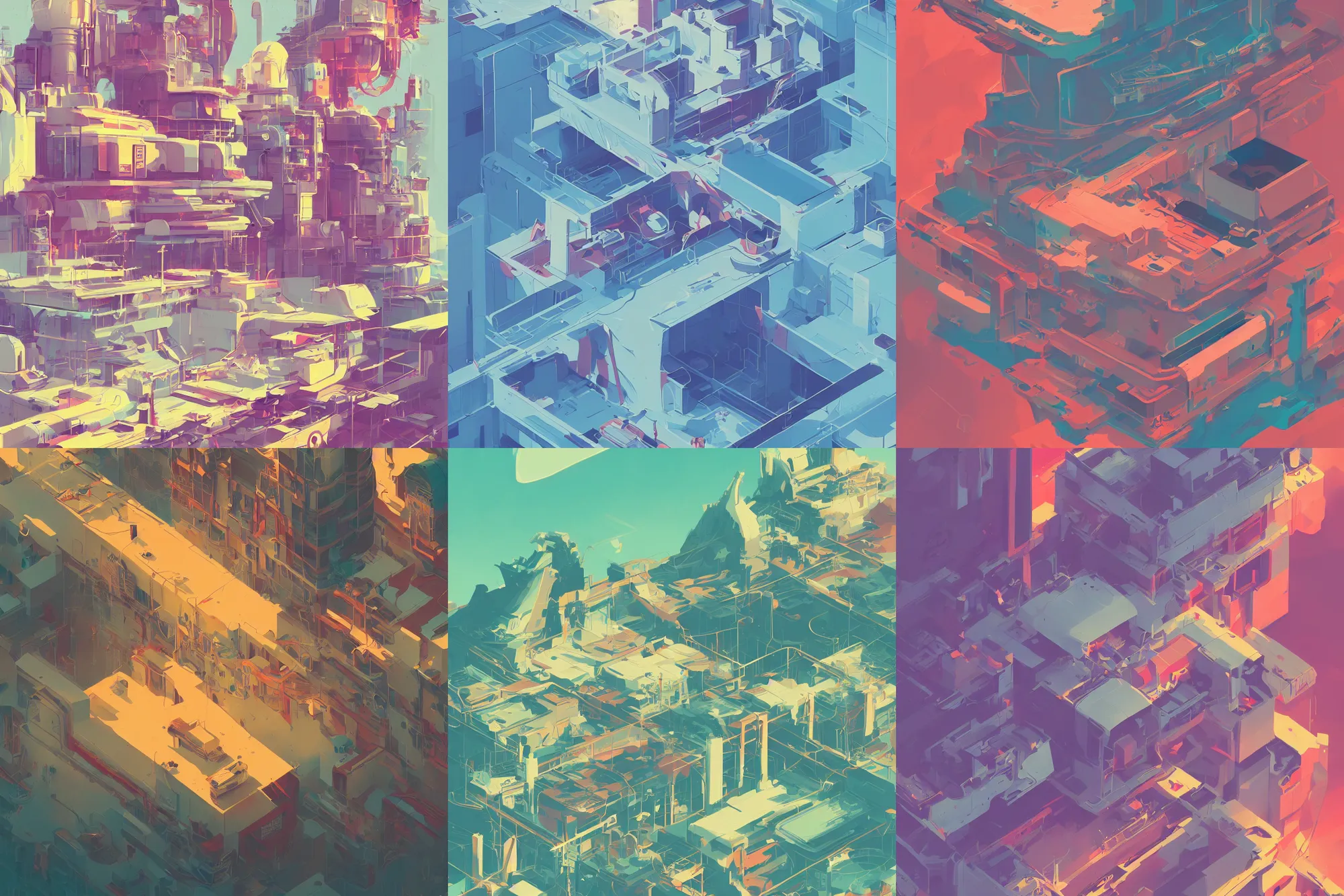 Prompt: Wallpaper by James Gilleard