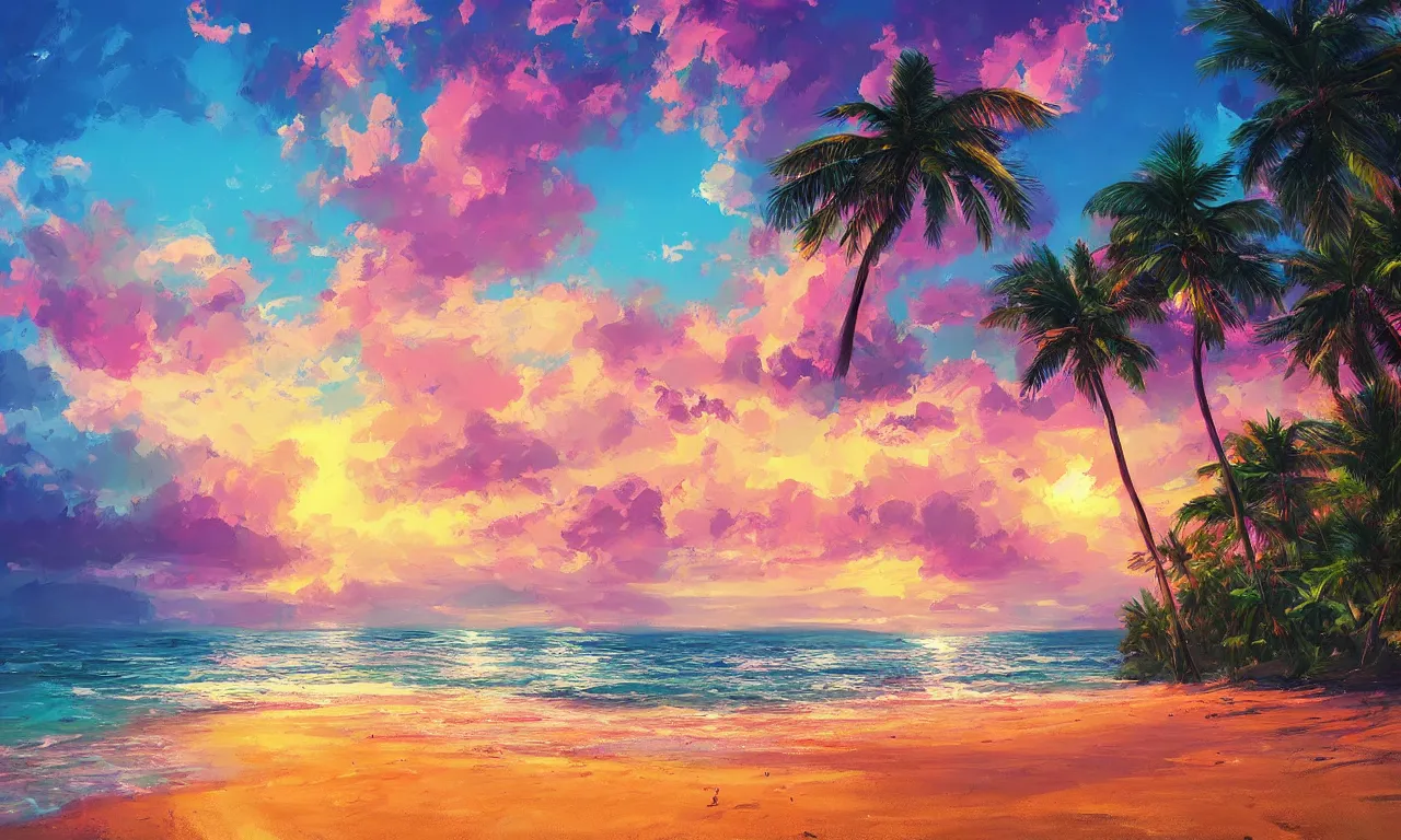 Image similar to paradise beach by alena aenami artworks in 4 k