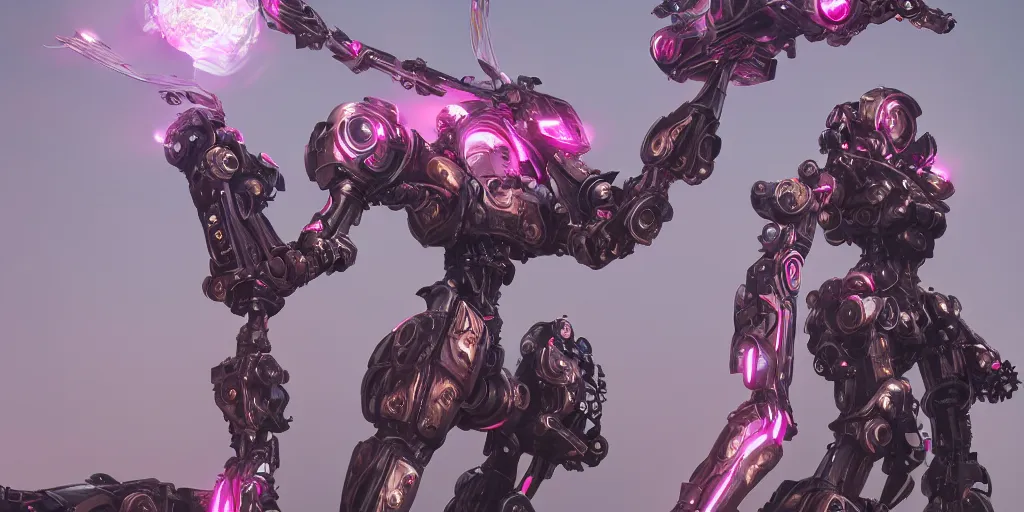 Prompt: a female saints made of mecha rose is flying in the fantasy forest by merriam, daniel, intricate mechanical details, futuristic, 2 k aesthetic, dramatic lighting, concept art, 4 k, 3 d octane render, pink and red colors, provenance, detailed, trending on artstation