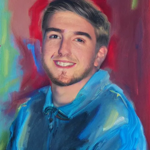 Image similar to oil painting of mr beast