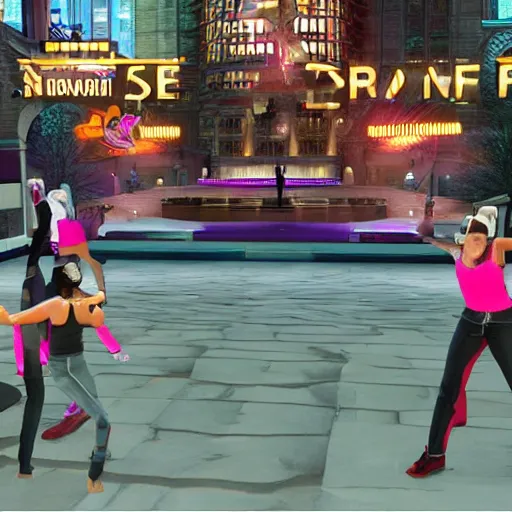 Prompt: dance central Xbox game set in Washington D.C.