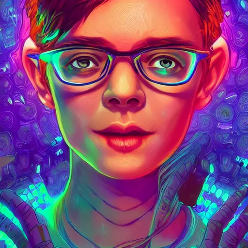 Image similar to skill magic geek inside matrix deepdream radiating a glowing aura stuff loot legends stylized digital illustration video game icon artstation lois van baarle, ilya kuvshinov, rossdraws,