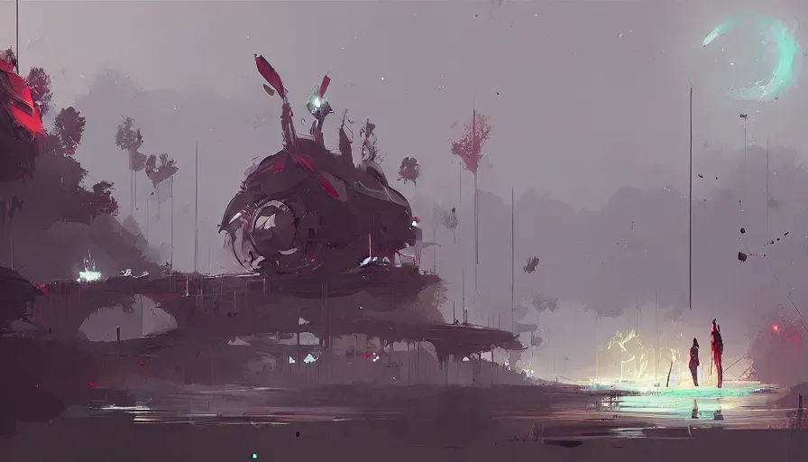 Image similar to concept art by ismail inceoglu