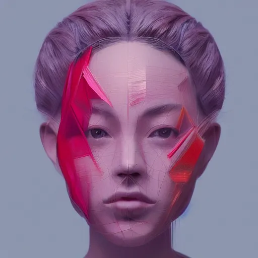 Image similar to abstract 3d female portrait by james jean and Jason Chan, redering, redshift, octane