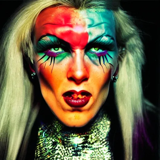 Image similar to a devil, close - up portrait photo by david lachapelle, masterpiece, trending on flickr