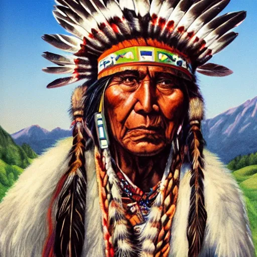 Prompt: native american chief -