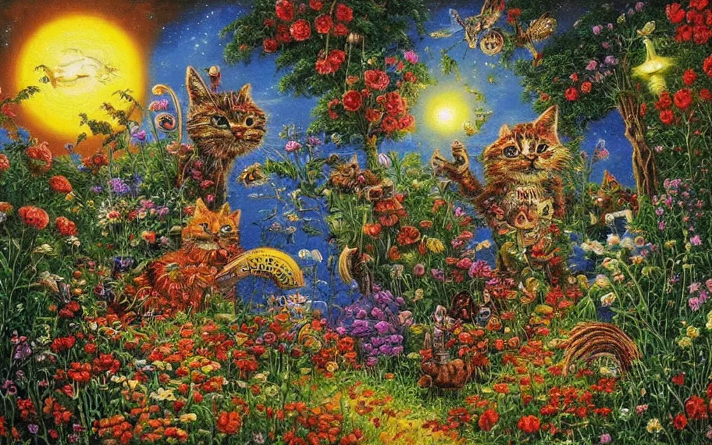 Prompt: a beautiful painting representative of the art style of tim white and louis wain