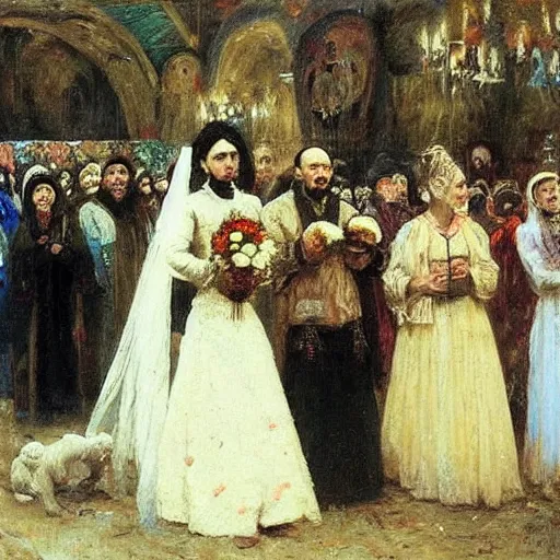 Image similar to wedding of the dead by vasily grigoryevich perov