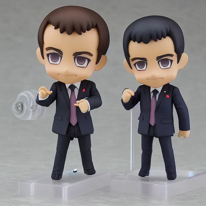 Image similar to prompt is! dream emmanuel macron, an anime nendoroid of emmanuel macron, figurine, detailed product photo