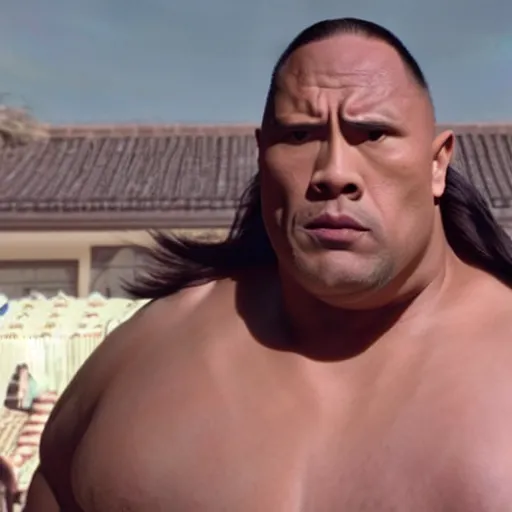 Image similar to still of the movie the sumo wrestler starring dwayne johnson