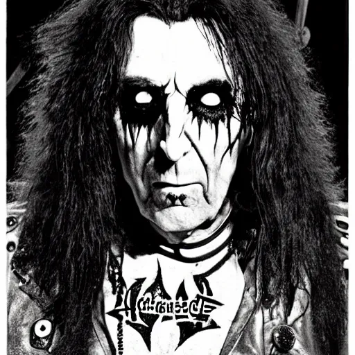 Prompt: alice cooper, black metal