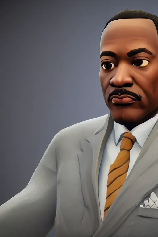 Prompt: martin luther king, fortnite character, unreal engine. 4 k, highly detailed