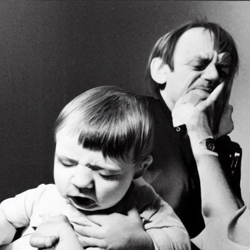 Image similar to mark e smith shaking a baby