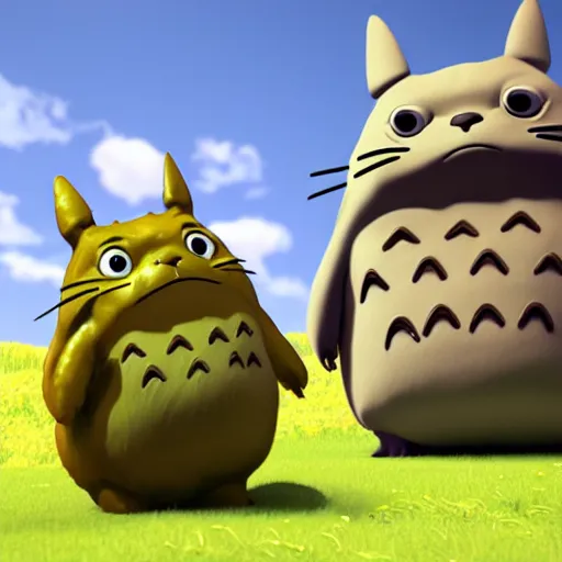 Image similar to catbus from my neighbor totoro, high quality 3d render, unreal engine