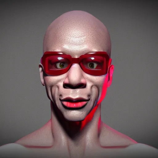 Prompt: trippie red,, a character portrait by senior character artist, trending on polycount, dada, rendered in cinema 4 d, rendered in unreal engine, rendered in maya,