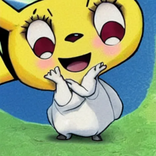 Prompt: the surprised pikachu meme, hyper realistic