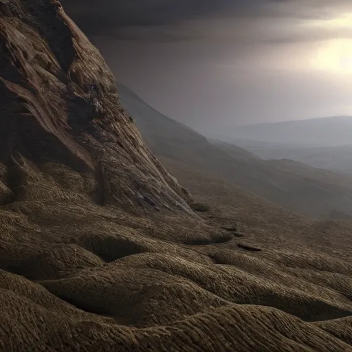 Image similar to An octane render of These Hills Have Eyes, extremely detailed, scary, horror, suspense, Unreal engine, 8k render, cinematic, dark, dreary