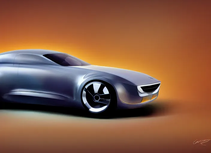 Image similar to wide view shot of anew car for 2 0 3 2. style by petros afshar, christopher balaskas, goro fujita, and rolf armstrong. car design by dmc and volvo.