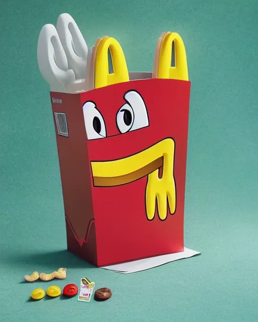 Image similar to photograph of a handsome squidward mcdonalds happy meal toy