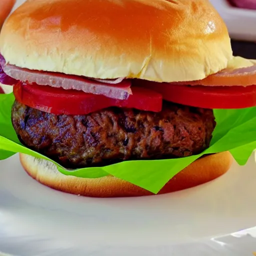 Image similar to hamburger made with ham