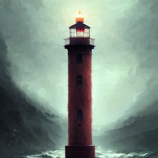 Prompt: a floating lighthouse,digital art,ultra realistic,ultra detailed,art by greg rutkowski,photorealistic,hyperdetailed,eerie,mysterious