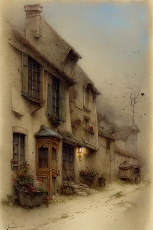 Prompt: ( ( ( ( ( 1 7 5 0 s village street. muted colors. ) ) ) ) ) by jean - baptiste monge!!!!!!!!!!!!!!!!!!!!!!!!!!!!!!