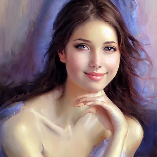 Image similar to woman au naturale, painting by Vladimir Volegov