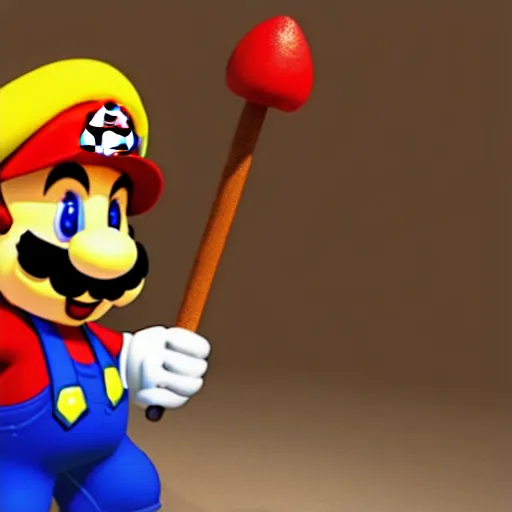 Image similar to super mario as a wizard holding a magical glowing staff, highly detailed, extremely high quality, hd, 4 k, 8 k, professional photographer, 4 0 mp, lifelike, top - rated, award winning, realistic, detailed lighting, detailed shadows, sharp, no blur, edited, corrected, trending