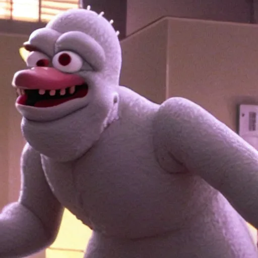 Prompt: toei productions kaiju homer simpson as a giant monster. zilla