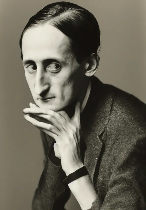 Image similar to a close - up casual photo of young marcel duchamp by irving penn, 1 9 2 0 s monochrome snapshot, graflex 4 x 5, f 1. 8, 3 5 mm, ilford delta 3 2 0 0 pro