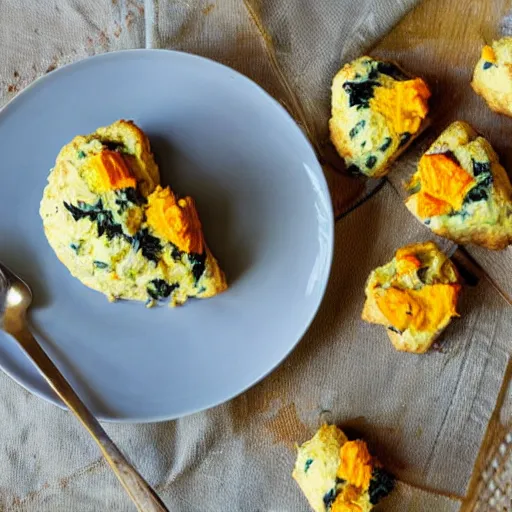 Prompt: scones with piccalilli and nori