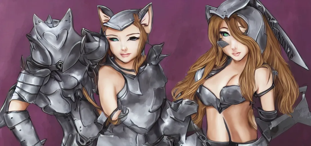 Prompt: cat girls in paladin armor