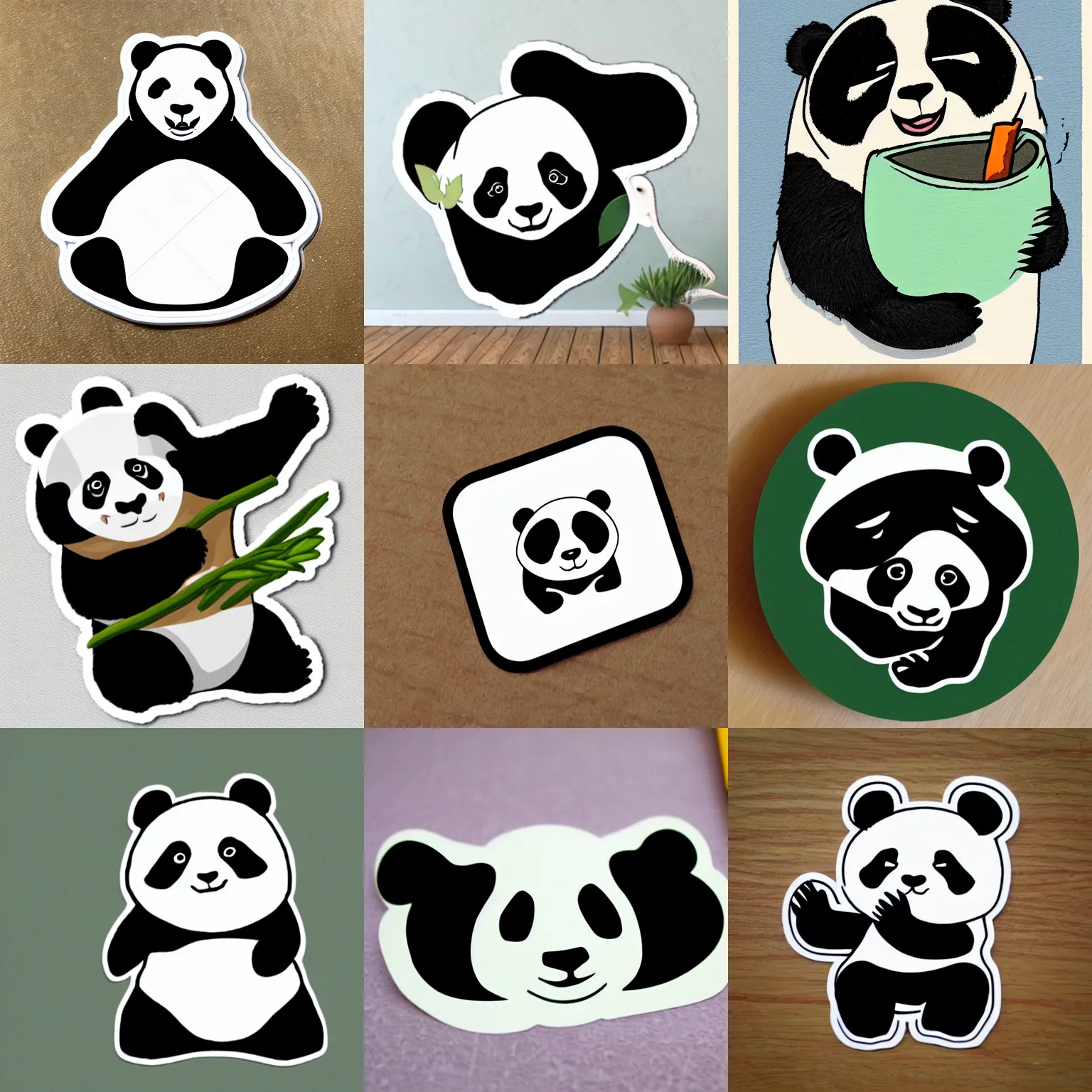 Prompt: a sticker illustration of a panda