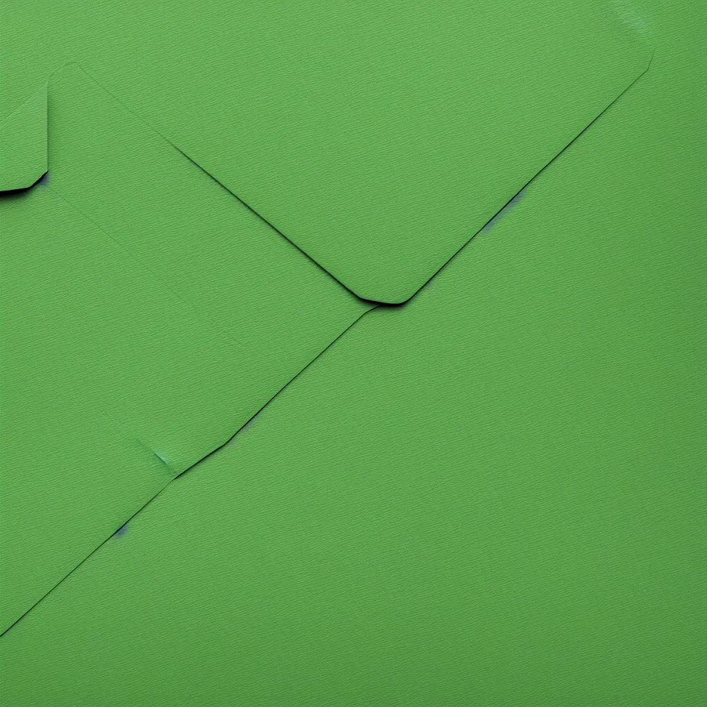 Prompt: top-down view of an envelope on top of a green surface, 8k, high detail, photorealistic, proper shading