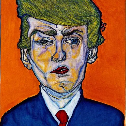 Image similar to trump by egon schiele