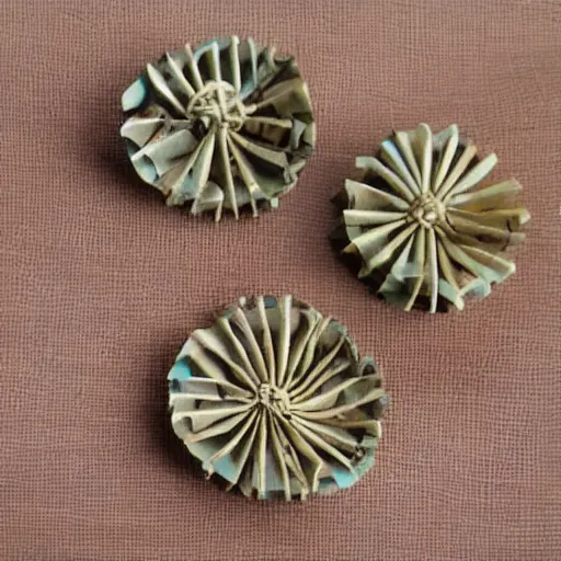 Image similar to artisan, handmade trinket, made from simple rolled paper