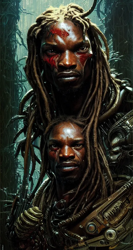 Image similar to a portrait of the predator fantasy character portrait, ultra realistic, cinematic, concept art, wide angle, intricate details, hologram, highly detailed by greg rutkowski, aaron horkey, gaston bussiere, craig mullins, simon bisley, arthur rackham