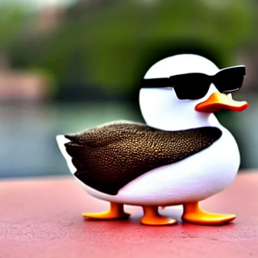 Prompt: a cute duck wearing sunglasses