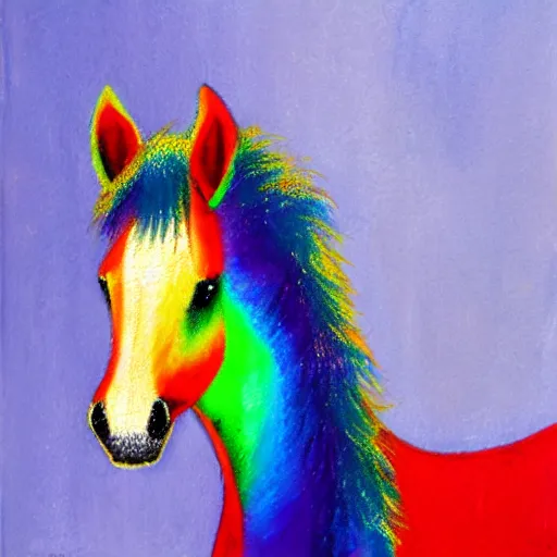 Learning Colors, Rainbow Horse with Glitter, Colorful horse