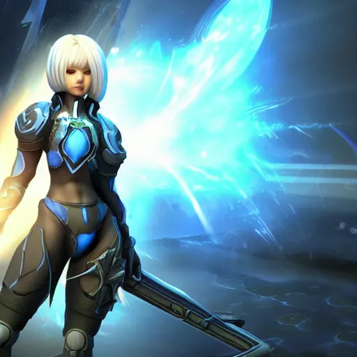 Prompt: Screenshot of 2B as a Starcraft 2 character