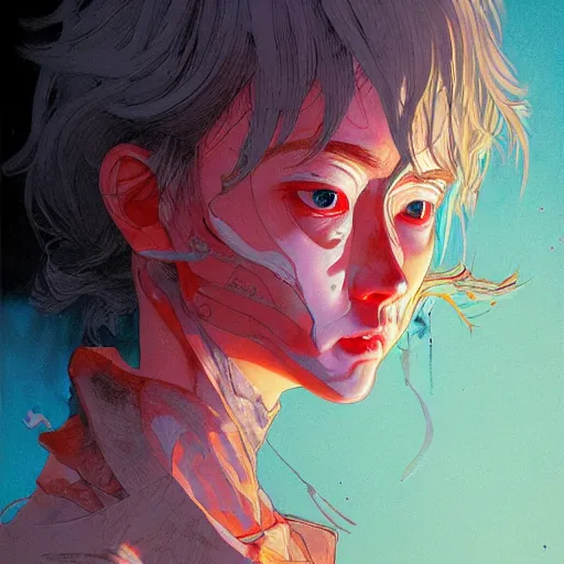 Image similar to prompt : doomer portrait soft light painted by james jean and katsuhiro otomo and erik jones, inspired by akira anime, smooth face feature, intricate oil painting, high detail illustration, sharp high detail, manga and anime 1 9 9 9