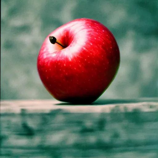 Prompt: a beautiful photo of a red apple, Kodak Ektachrome E100