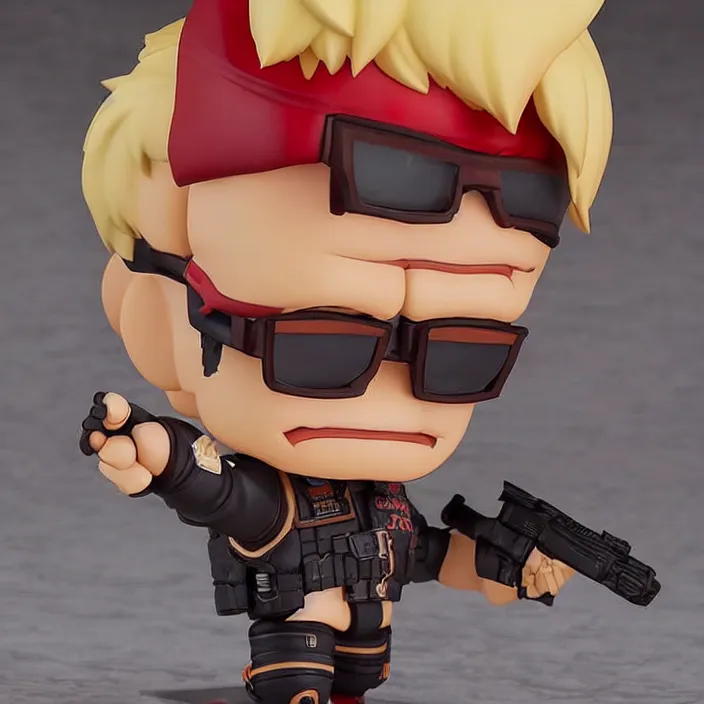 Image similar to Duke Nukem!!!!!!!!!!!!!!!!!, An anime Nendoroid of Duke Nukem, figurine, detailed product photo