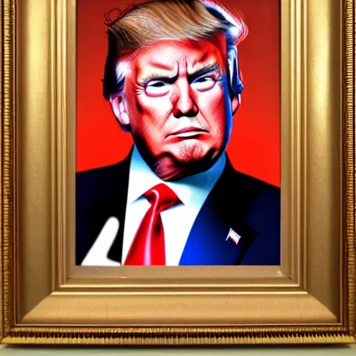 Image similar to donald trump portrait in the style of jason edmiston