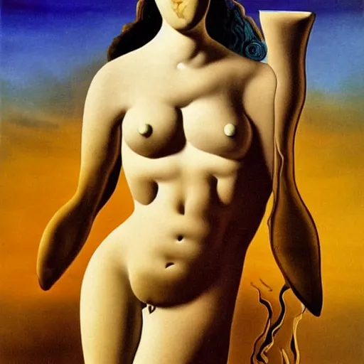 Prompt: goddess, sun, salvador dali