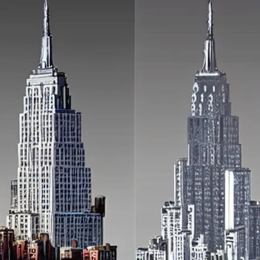 Image similar to The Empire State Building in a parallel universe, designed by Antoni Gaudi