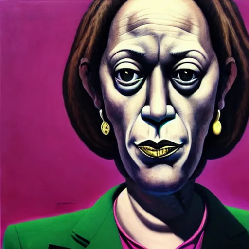 Image similar to portrait of kamala harris wearing pantsuit by otto dix, junji ito, hr ginger, jan svankmeyer, beksinski, claymation, hyperrealistic, aesthetic, masterpiece